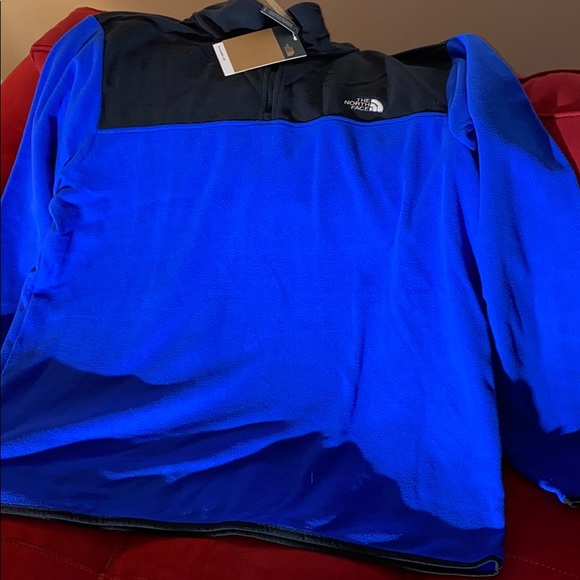 TNF Mens blue/black FLEECE 1/4 zip sweater - Picture 4 of 7